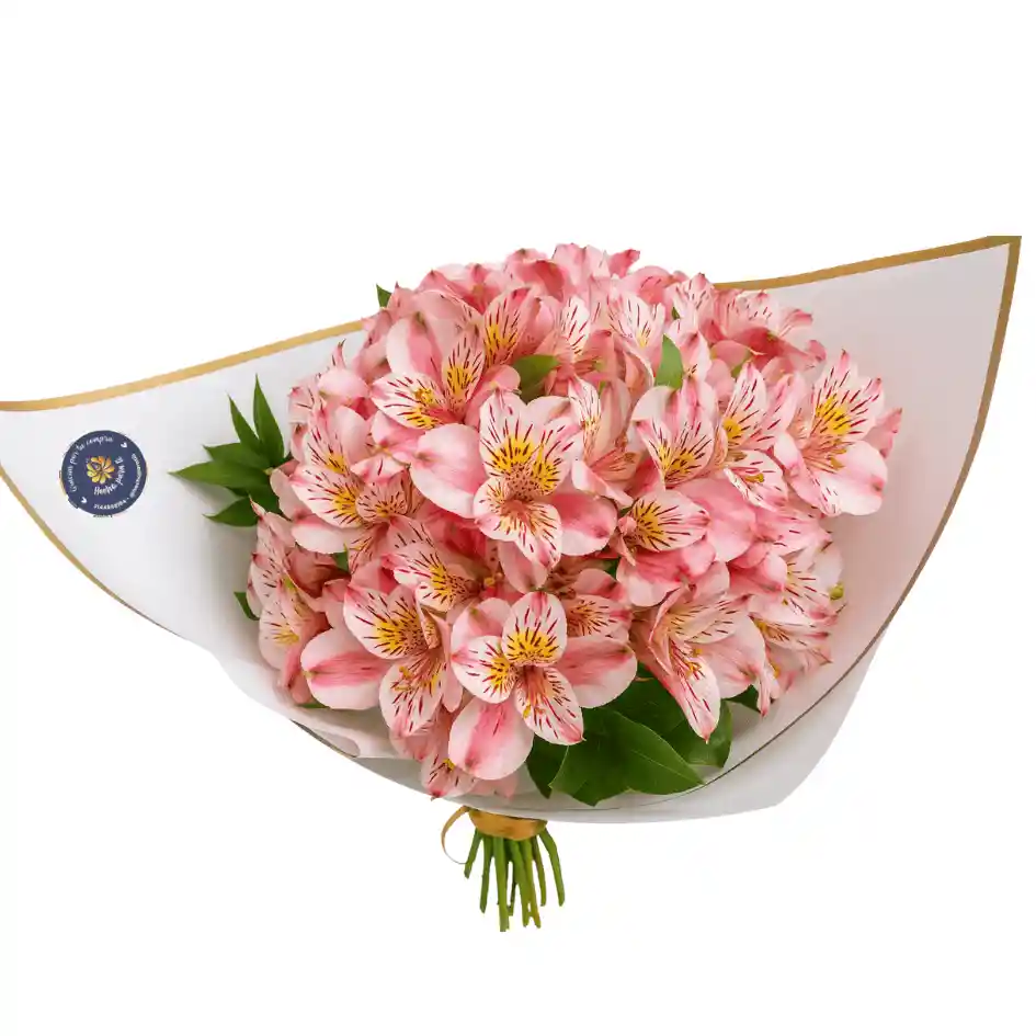 Bouquet De Astromelias Rosadas – Delicado Y Elegante