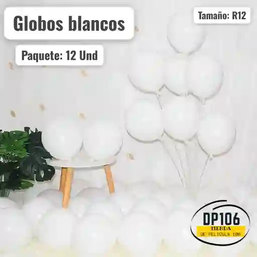 Globos Blancos 12 Und