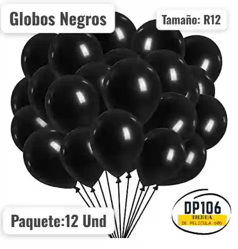 Globos Negros 12 Und