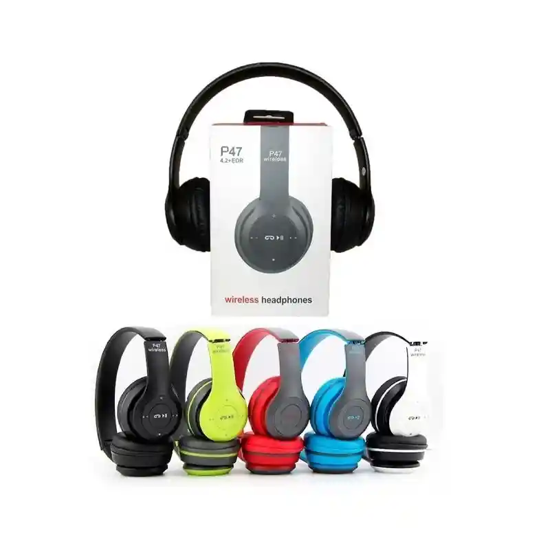 Diademas Inalámbricas P47 | Diseño Plegable Y Conectividad Total Bluetooth 5.4 | Negro