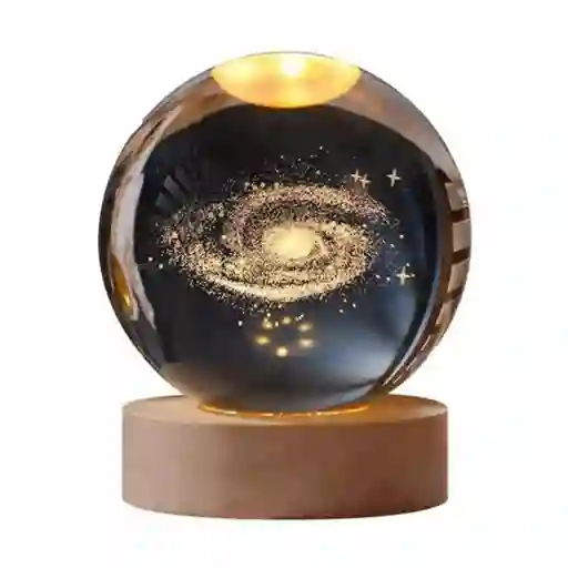 Lámpara En Bola De Cristal 3d Galaxia L09