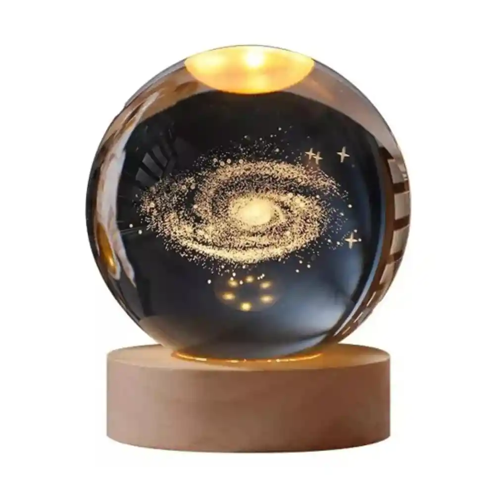 Lámpara En Bola De Cristal 3d Galaxia L09
