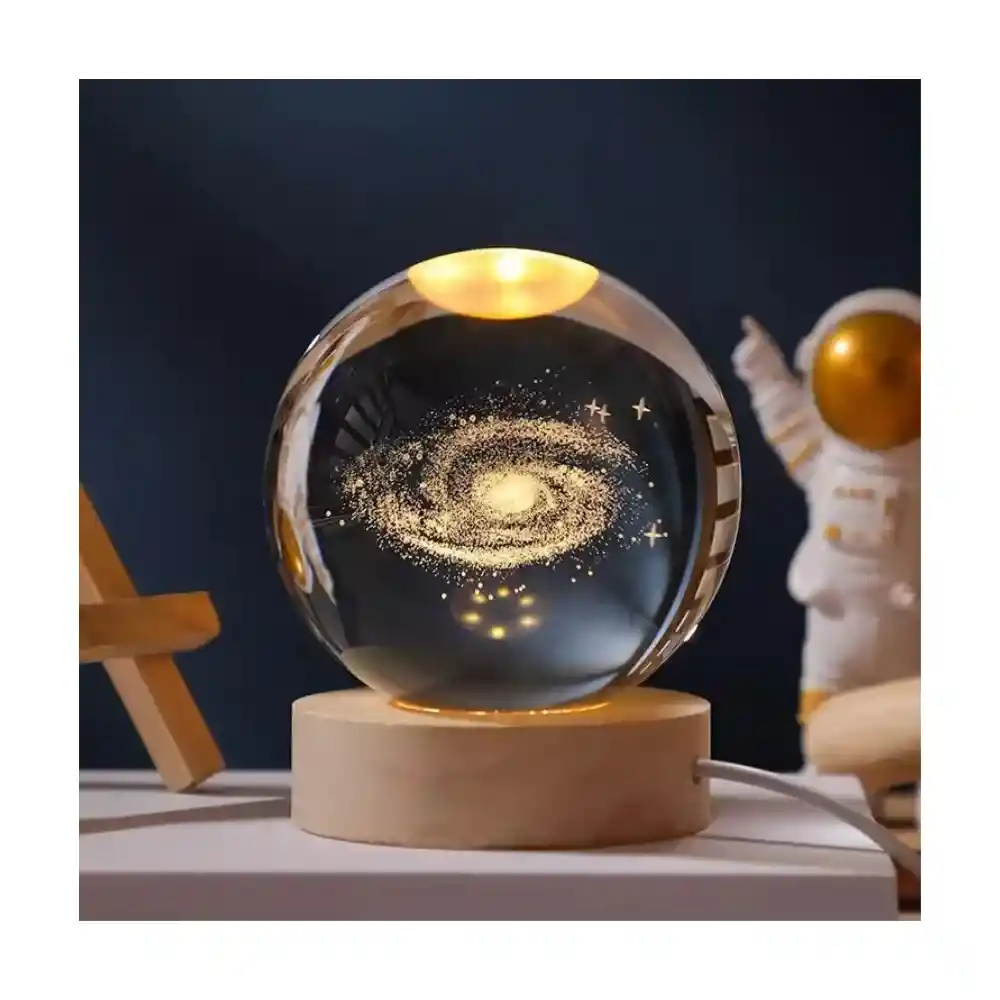 Lámpara En Bola De Cristal 3d Galaxia L09