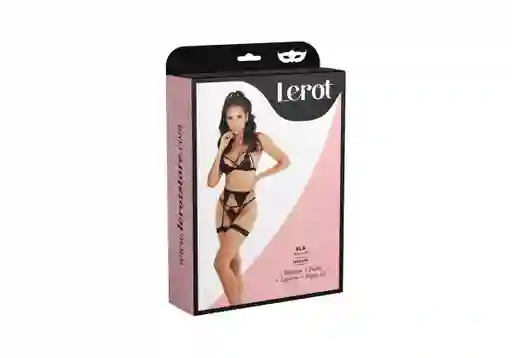 Disfraz Conjunto Lenceria Ela Negro S/m
