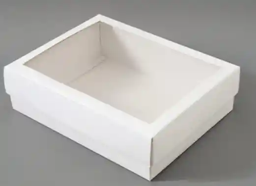 Caja Base Y Tapa Blanca Con Acetato 23x18x6.5