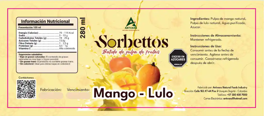Sorbettos De Mango-lulo