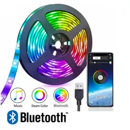 Cinta Led Tira Luces 5mts Rgb Multicolor Con Control Bluetooth