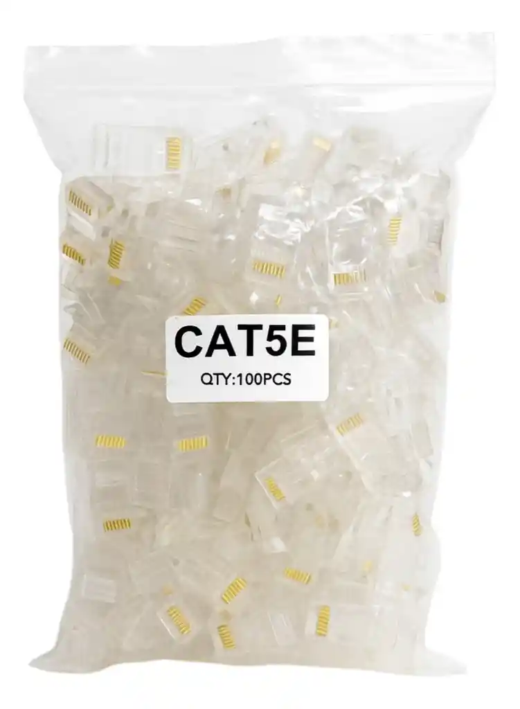 Conector De Red Rj45 Bolsa X100 Piezas Cat5 Terminal Rj45