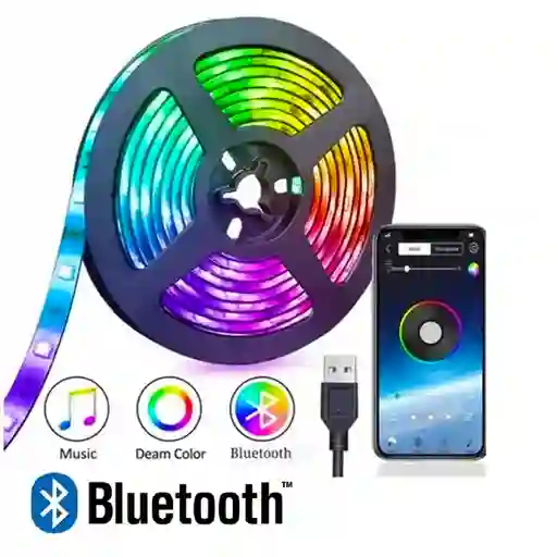 Cinta Led Multicolor Rgb Luz 5050 5mts Bluetooth