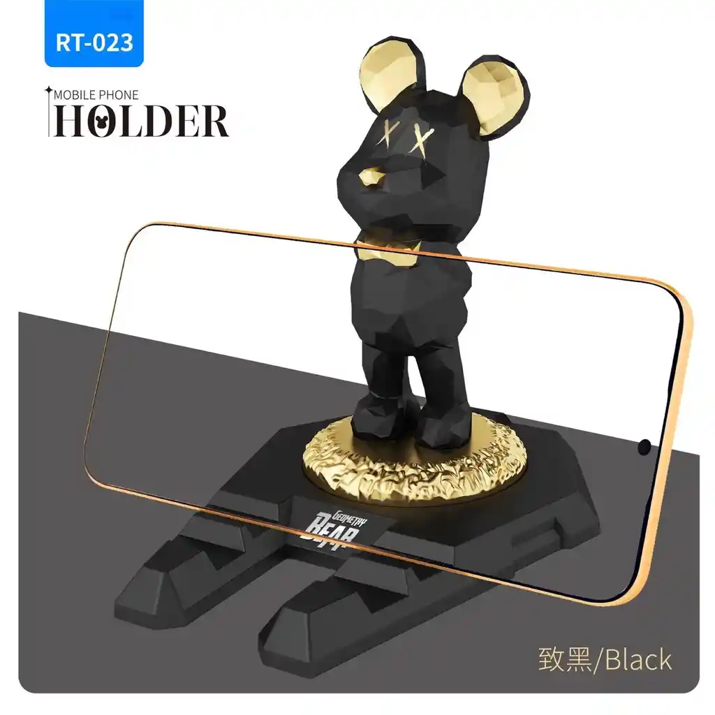 Soporte Base Celular Escritorio Figura Estatua Oso Kawaii