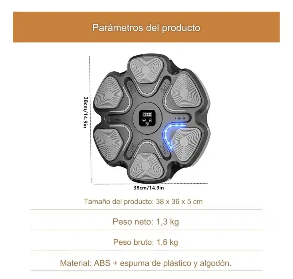 Máquina De Boxeo Musical Tablero Fit Con Guantes