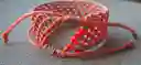 Pulsera De Macramé Hecha A Mano/ Pieza Única, Pulsera Diagonal - Esencia Salmón-rojo