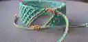 Pulsera De Macramé Hecha A Mano/ Pieza Única, Pulsera Diagonal -miel Silvestre
