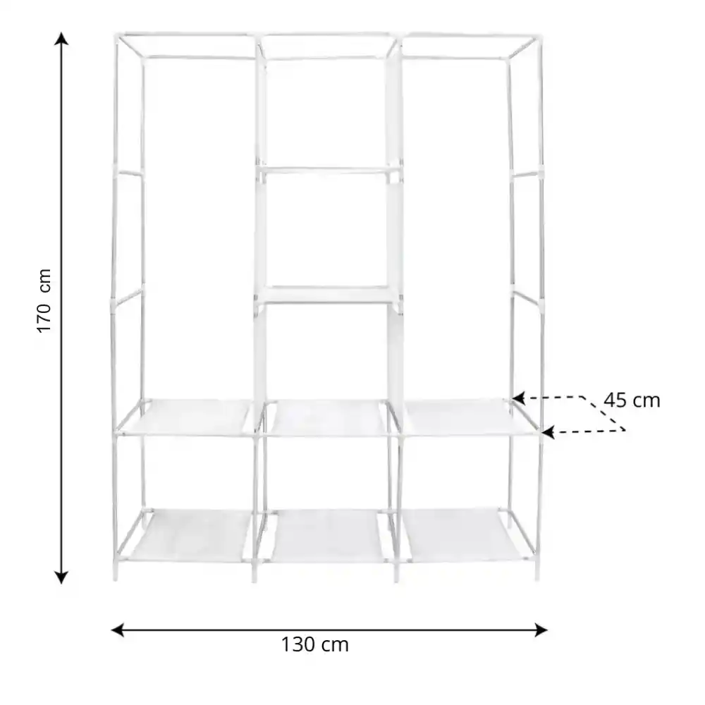 Closet Armario Plegable De Tela 3 Puertas Portátil Yh88130