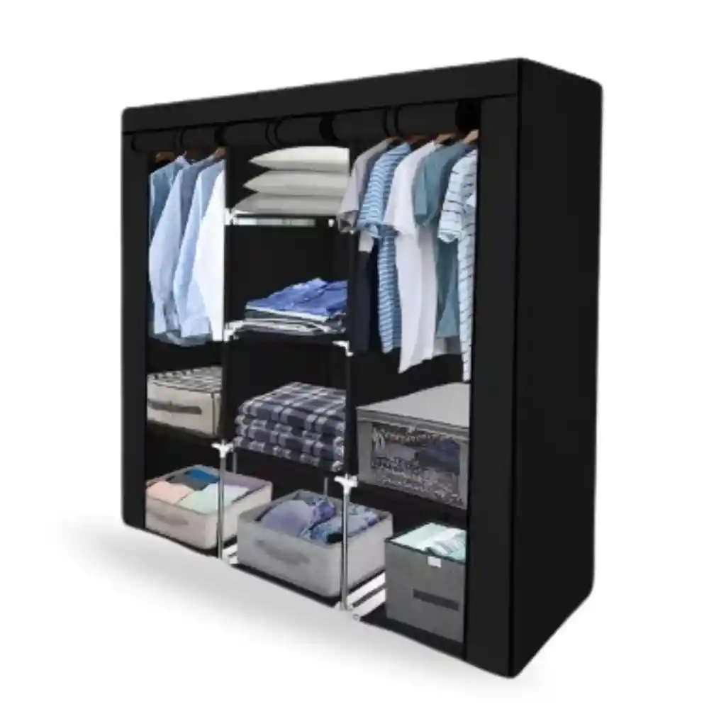 Closet Armario Plegable De Tela 3 Puertas Portátil Yh88130