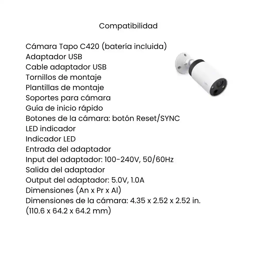 Cámara De Seguridad Tp-link Tapo Inteligente Inalámbrica Blanca