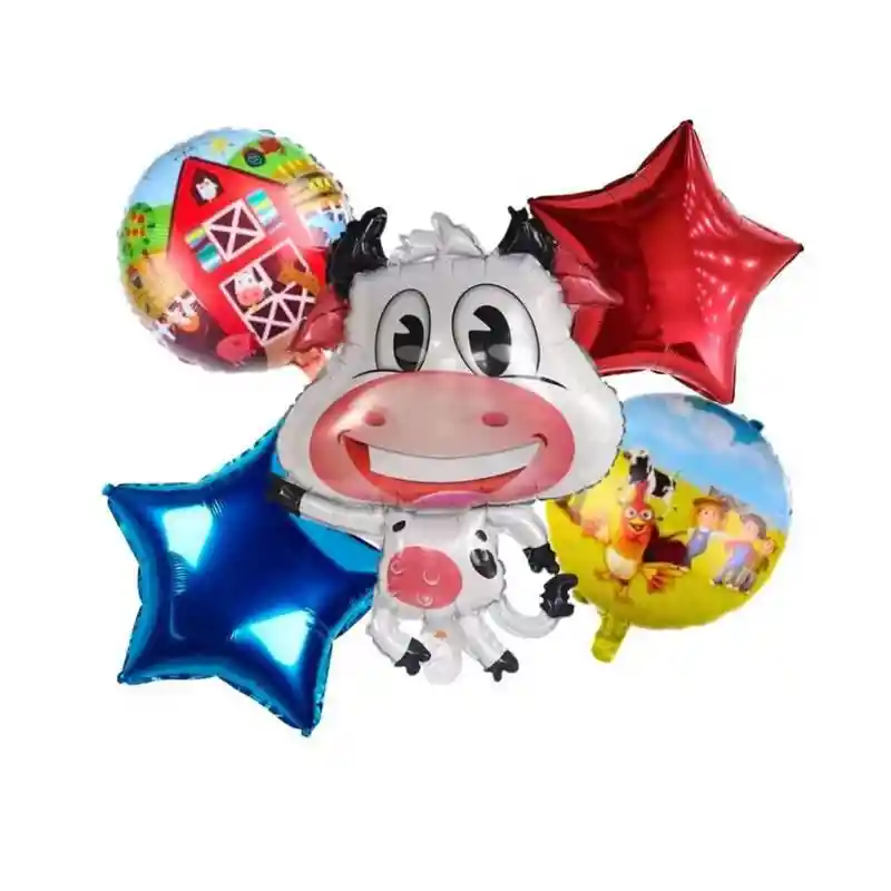 Kit Globos Metalizados Por 5 Granja De Zenon