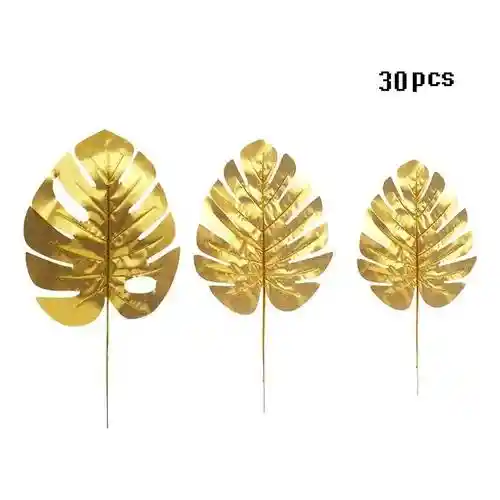 Hojas Artificiales Doradas X7