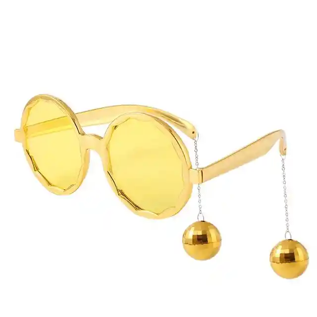 Gafas Bola Disco Doradas