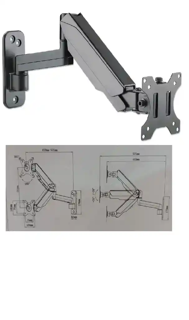 Soporte Para Monitor A Pared Brazo Ergonómico 17-35pul
