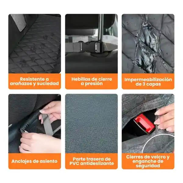 Funda Asiento Carro Forro Protector Silla Auto Mascota Perro