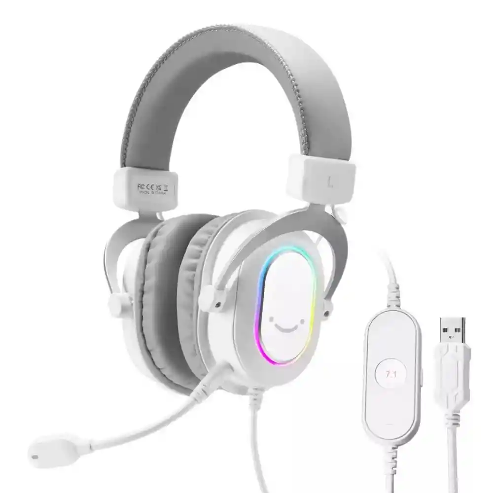 Fifine H6 Auriculares Gamer Rgb Usb Color Blanco
