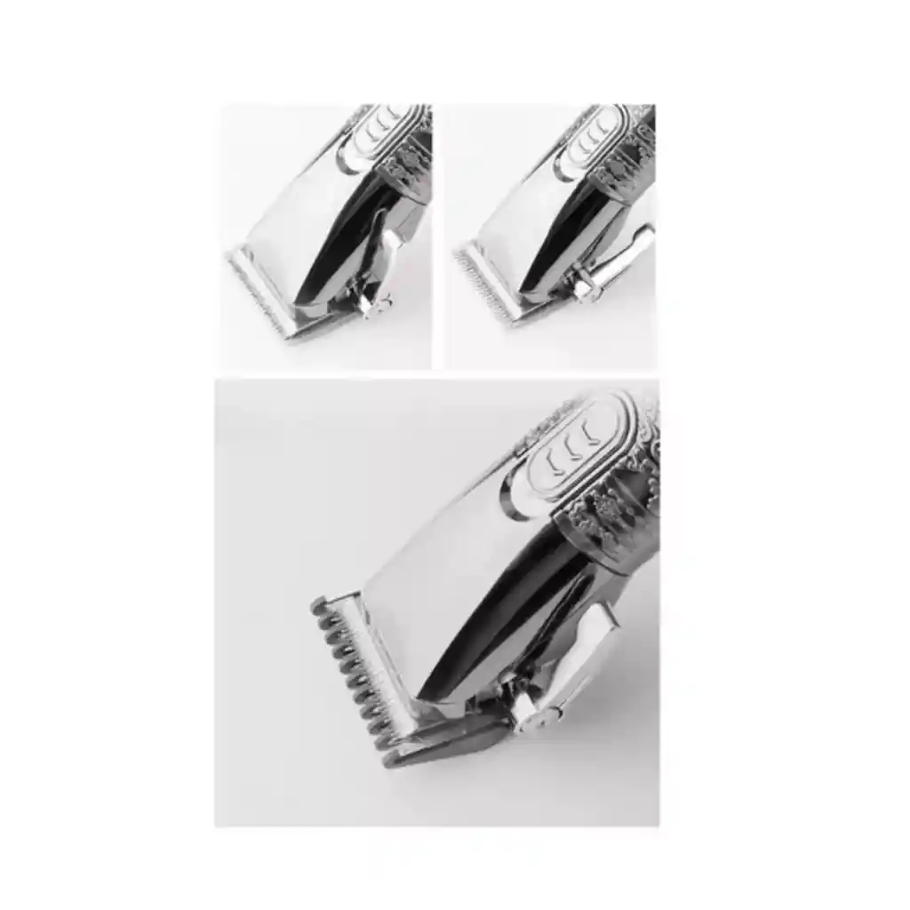 Maquina Cortadora De Cabello Kemei Km-1937 Color Plateada Con Pantalla