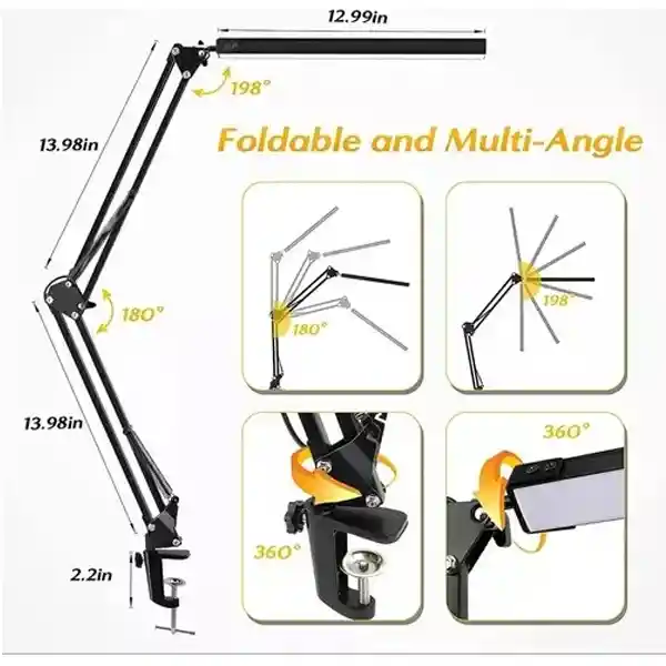 Lampara De Escritorio Mesa Led Con Brazo Ajustable