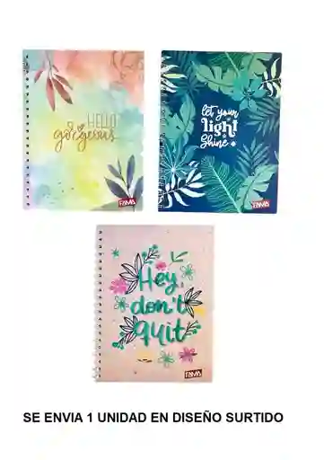 Cuaderno Argollado 80 Hojas Rayado Para Mujer