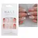 Uñas Postizas Profesionales Decoradas Medianas Gel Polish X12 Unds