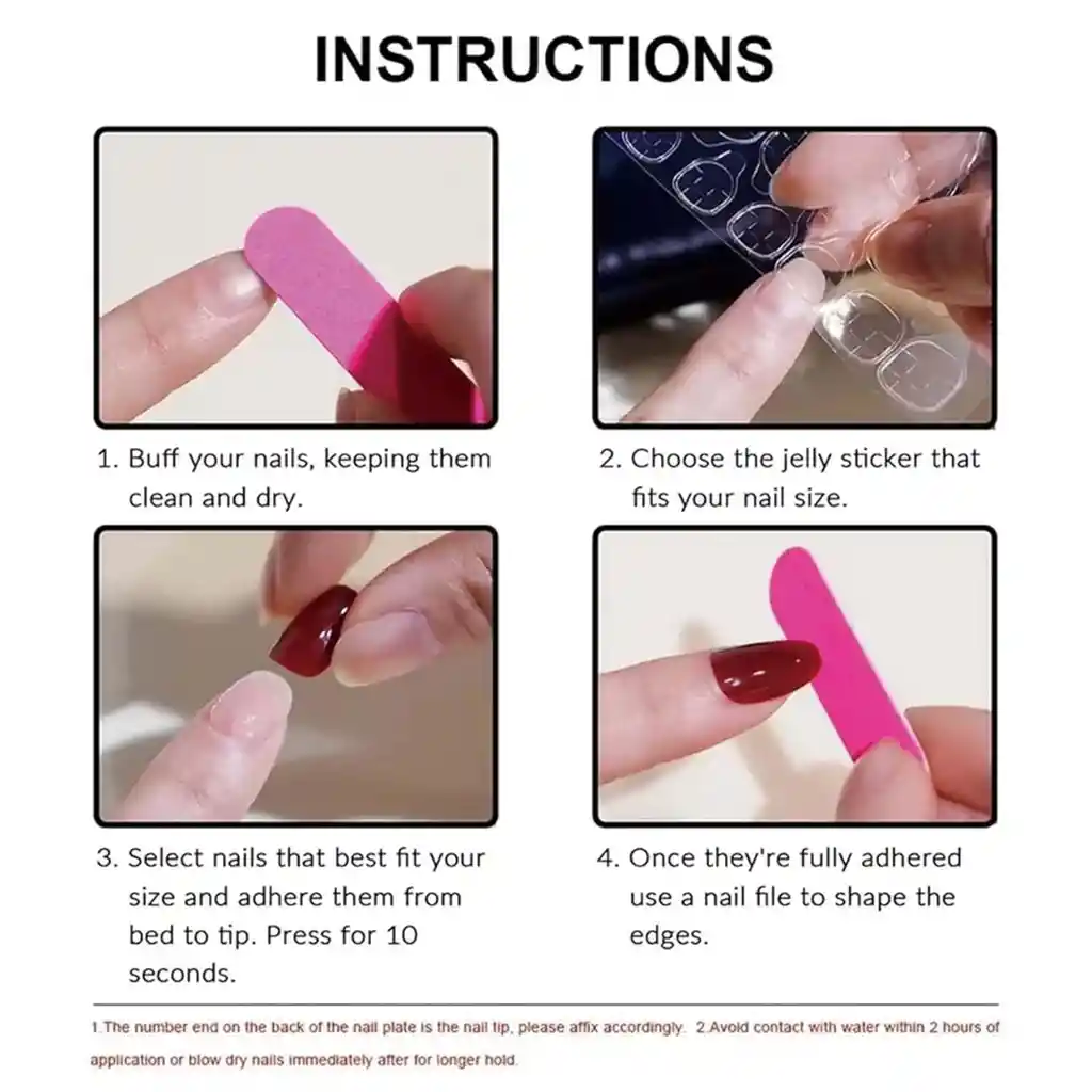 Uñas Postizas Profesionales Decoradas Medianas Gel Polish X12 Unds