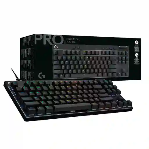 Teclado Gamer Mecánico Alambrico Logitech Pro X Tkl Rapid Rgb Negro (inglés)