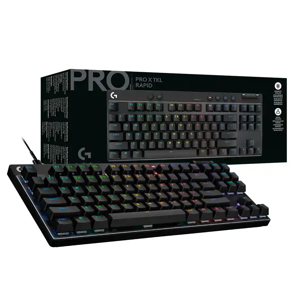 Teclado Gamer Mecánico Alambrico Logitech Pro X Tkl Rapid Rgb Negro (inglés)