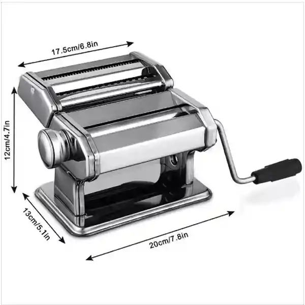 Maquina Hacer Pasta Manual Rollera Spaguetti Ajusta Espesor Color Blanco