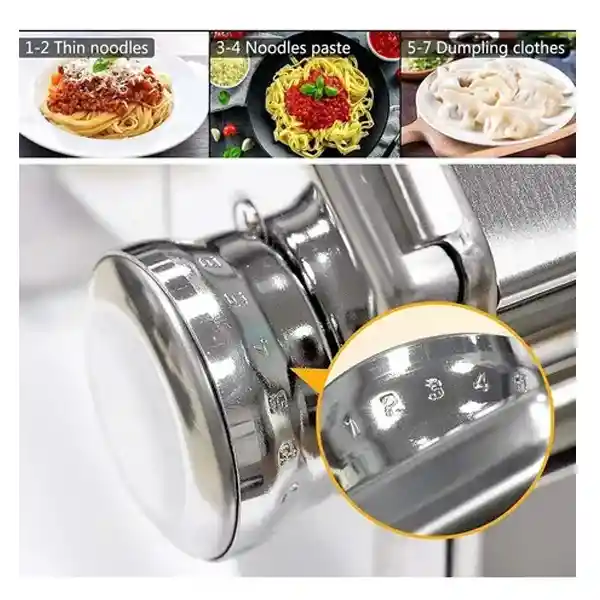 Maquina Hacer Pasta Manual Rollera Spaguetti Ajusta Espesor Color Blanco