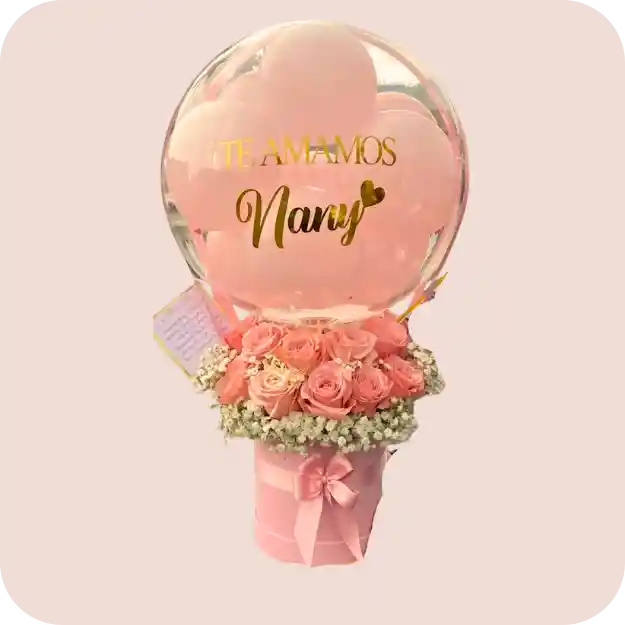 Sembrado Cumpleaños De 15 Rosas + Globo Premium + Tarjeta
