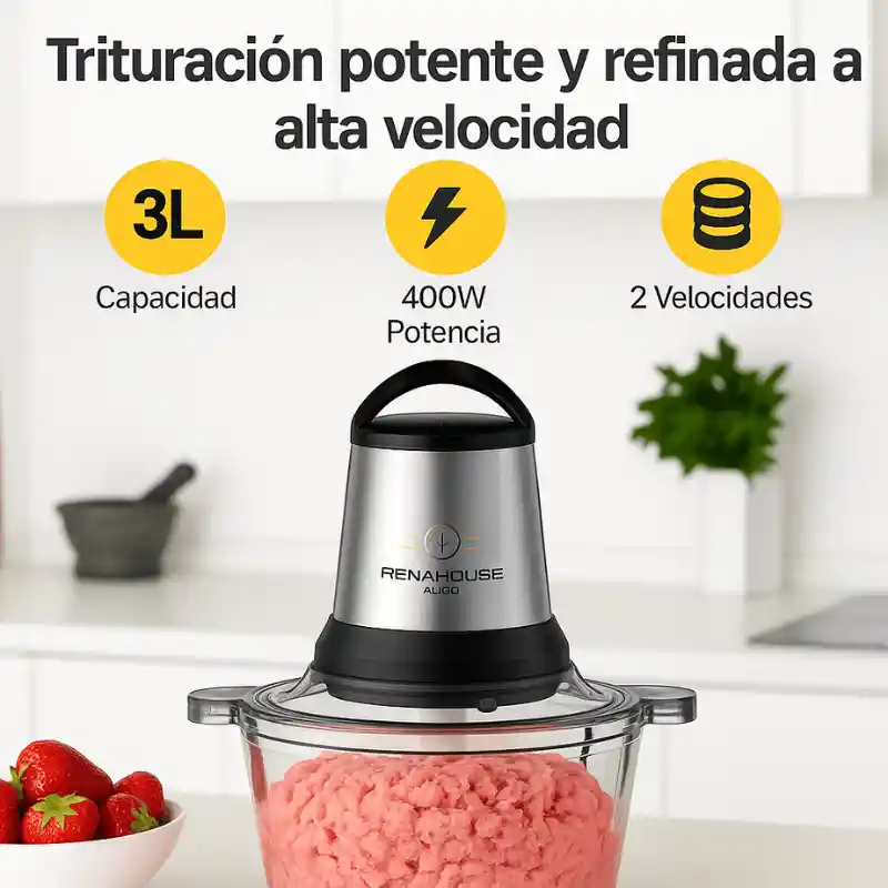 Picatodo Procesador De Alimentos Renahouse Doble Bowl Rh-310