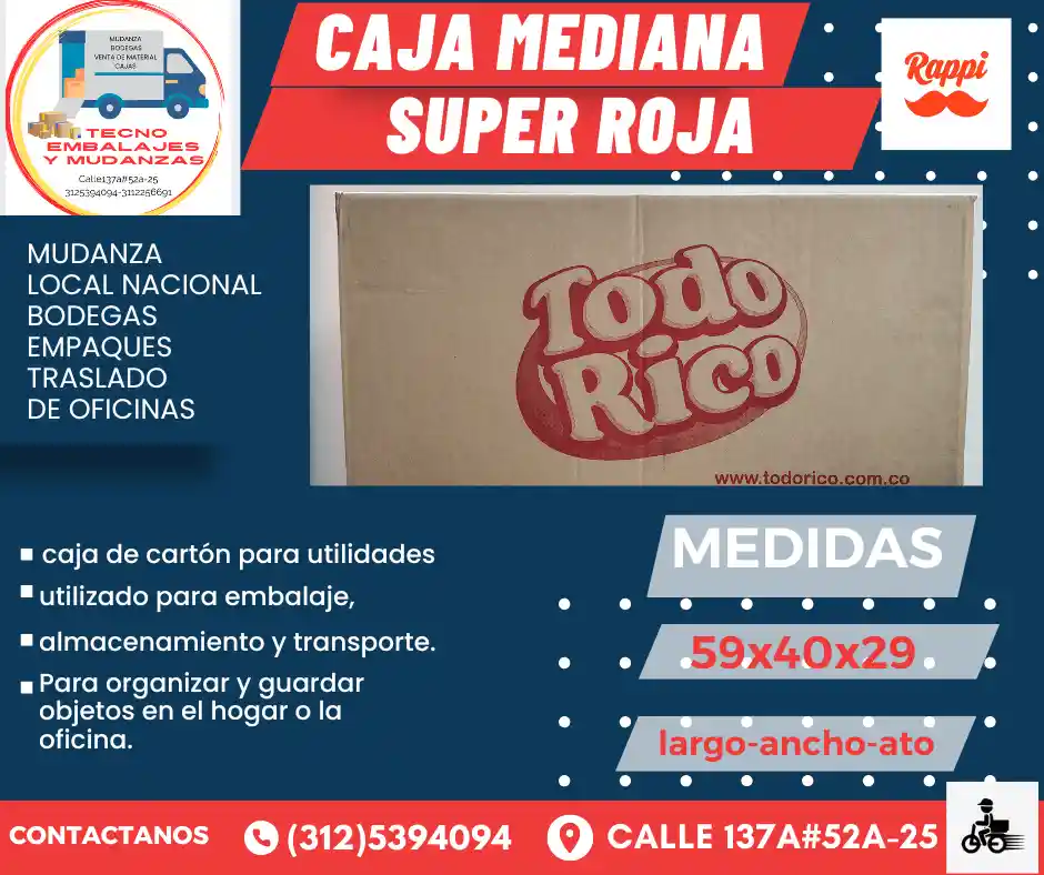 Caja Mediana Roja