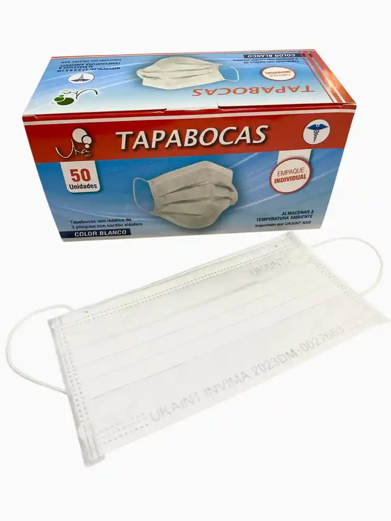 Tapaboca Blanco En Empaque Individual