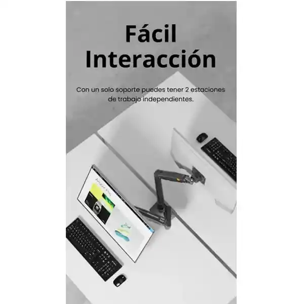 Soporte Doble Brazo Ergonomico Para Monitor Nb F160