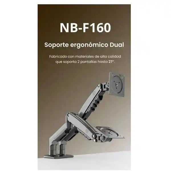 Soporte Doble Brazo Ergonomico Para Monitor Nb F160
