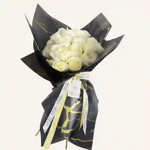 Bouquet En Espiral De Rosas Blancas X 24 Rosas Exportacion