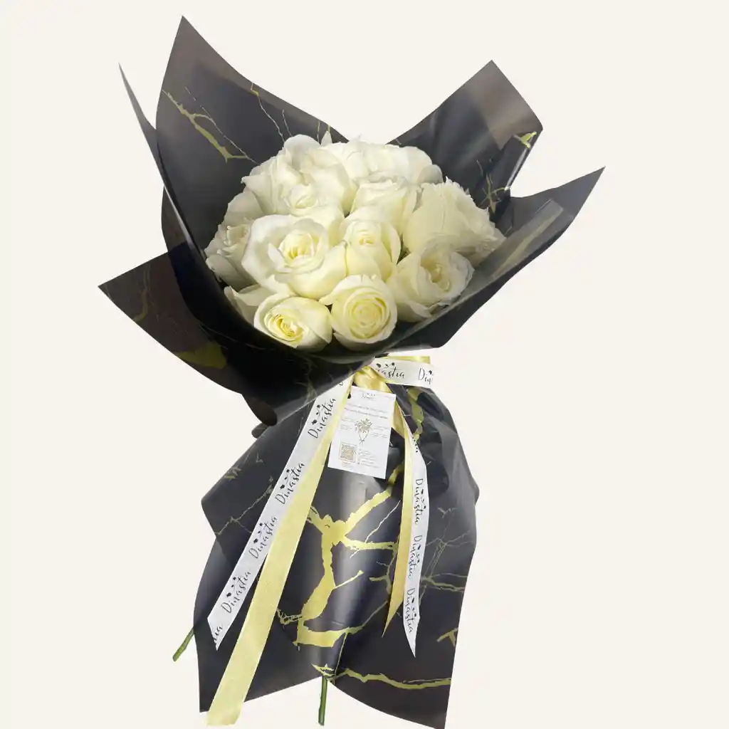 Bouquet En Espiral De Rosas Blancas X 24 Rosas Exportacion
