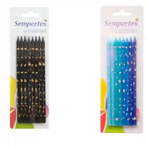 Velas Terrazo Negra X 8 Sempertex
