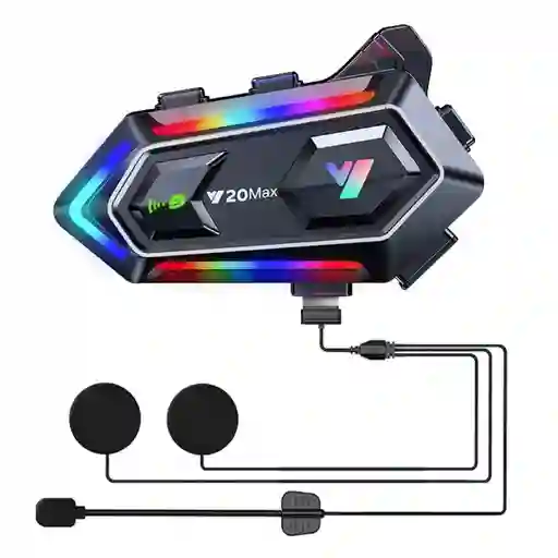 Intercomunicador Casco Moto Llamada Bluetooth Kr-m2 Luz Rgb