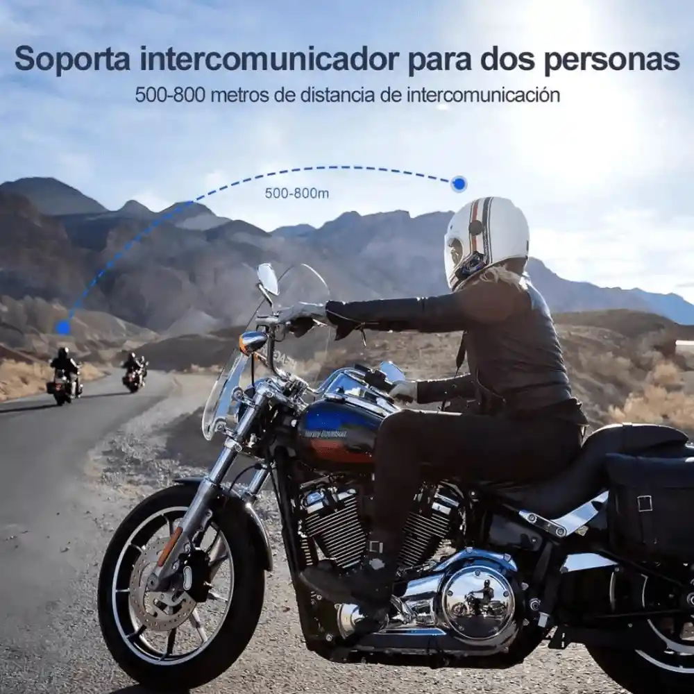 Intercomunicador Casco Moto Llamada Bluetooth Kr-m2 Luz Rgb
