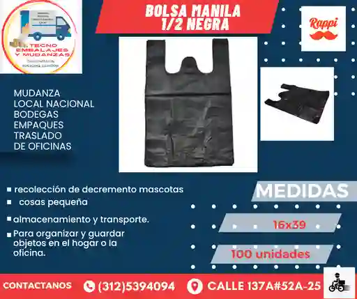 Bolsa Libra Y Median Negra