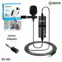 Microfono De Solapa Alambrico Boya By-m1 Entrada 3.5 Mm + Adapatador Jack 6.5 Mm