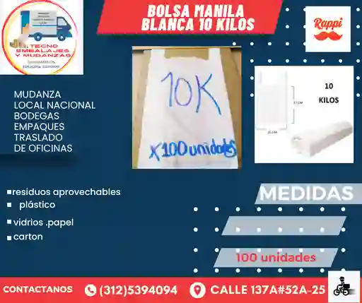 Bolsa 10 Kilos Blanca