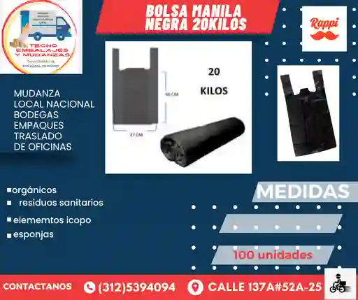 Bolsa Negra 20 Kilos